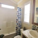 Guest bath in the Classic 1202 at Recreational Resort Cottages and Cabins in Rockwall, Texas 