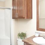 Bathroom in the APH classic model 1207, prepped for Wind zone 2, on display at Recreational Resort Cottages and Cabins in Rockwall, Texas. 