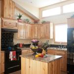 Classic Series 1223 Kitchen with Hickory Cabinets at Recreational Resort Cottages and Cabins, Rockwall, Texas 
