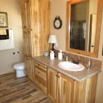 Mallards Landing Lodge Master Bathroom Drawer Bank and Linen Cabinet
