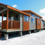 Austin model 588 featuring real cedar accents on display at Recreational Resort Cottages and Cabins at Rockwall Texas