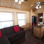 Hill Country Living Room at Recreational Resort Cottages and Cabins in Rockwall, Texas 