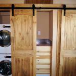 Hill Country Closet with Washer & Dryer at Recreational Resort Cottages and Cabins in Rockwall, Texas 