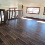 Lino available in lofts in place of carpet on display at Recreational Resort Cottages in Rockwall, Texas