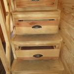 Rustic River Chatahoochee Drawers in Stairs. Recreational Resort Cottages and Cabins, Rockwall, Texas. cabinsupercenter.com